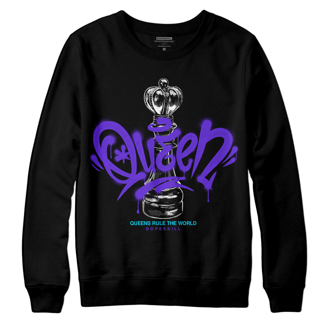Aqua 6s DopeSkill Sweatshirt Queen Chess Graphic