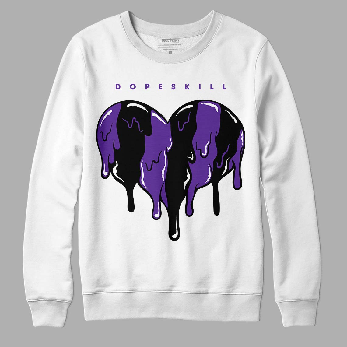 PURPLE Collection DopeSkill Sweatshirt Slime Drip Heart Graphic
