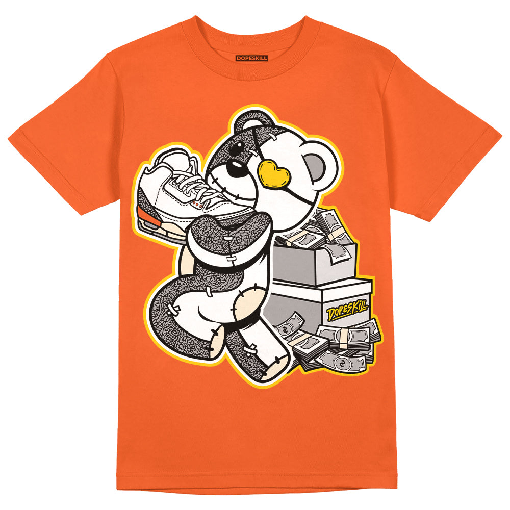 Georgia Peach 3s DopeSkill Orange T-shirt Bear Steals Sneaker Graphic