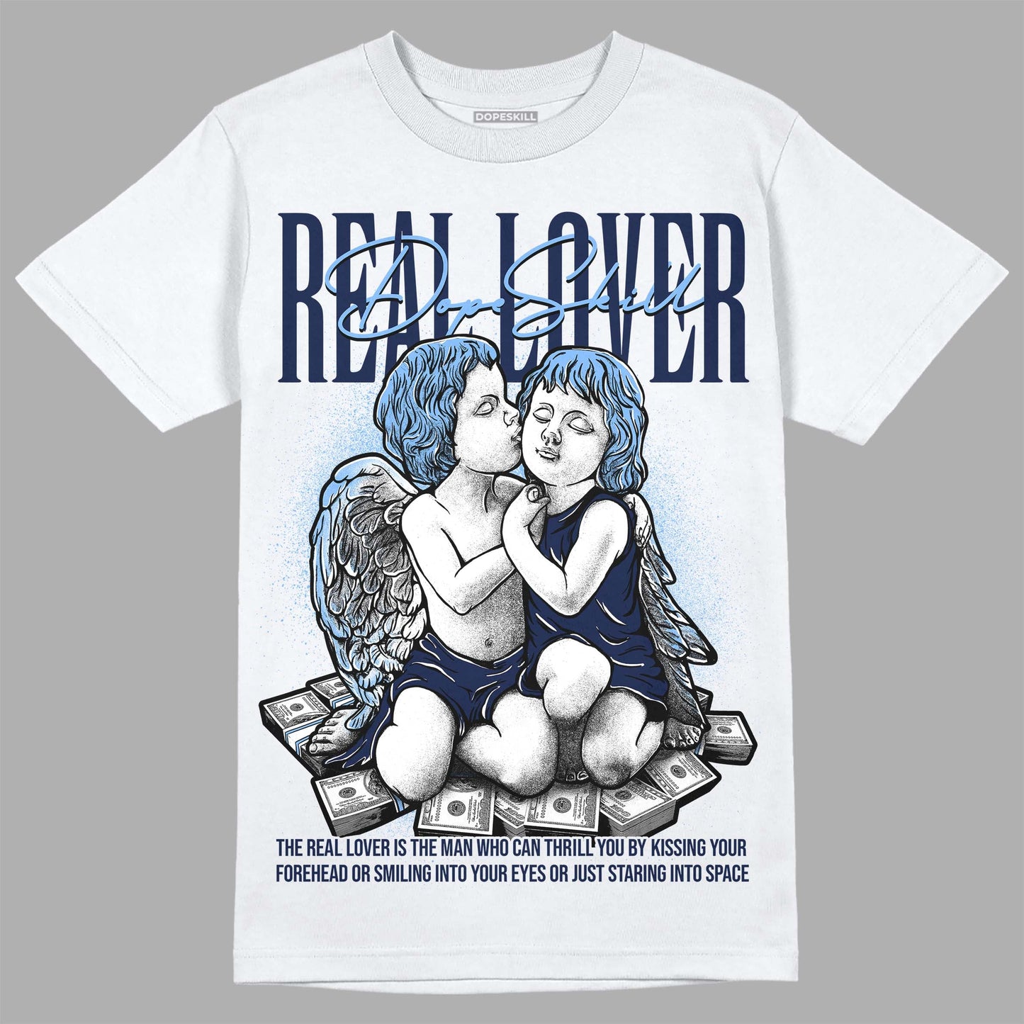 Midnight Navy 5s DopeSkill T-Shirt Real Lover Graphic