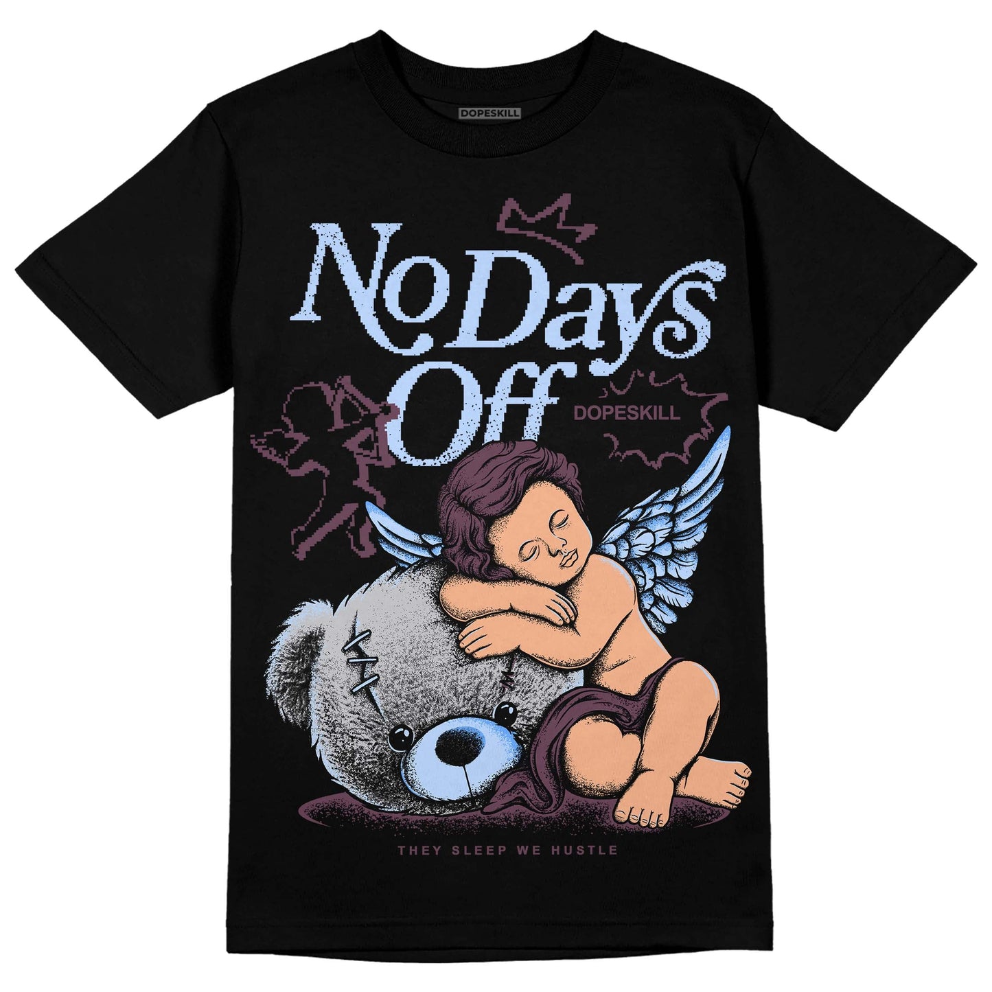 Burgundy 5s DopeSkill T-Shirt New No Days Off Graphic