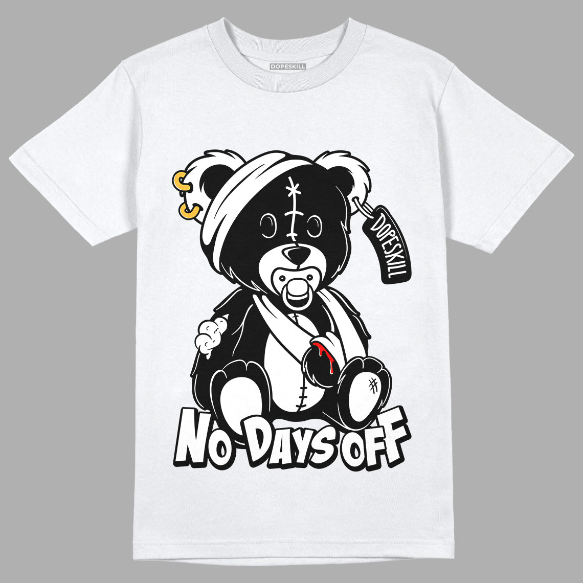 Dunk Low Panda White Black DopeSkill T-Shirt Hurt Bear Graphic