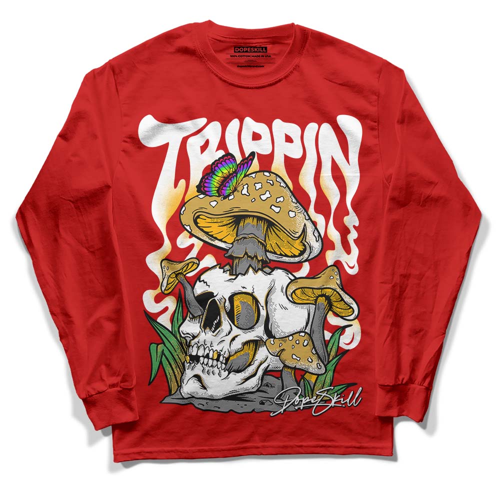 Red Collection DopeSkill Red Long Sleeve T-Shirt Trippin Graphic