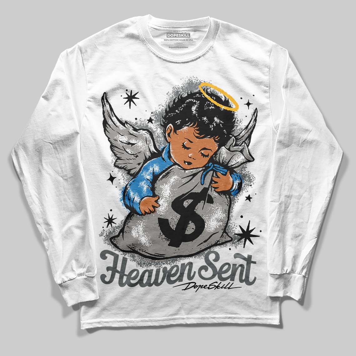Cool Grey 9s DopeSkill Long Sleeve T-Shirt Heaven Sent Graphic