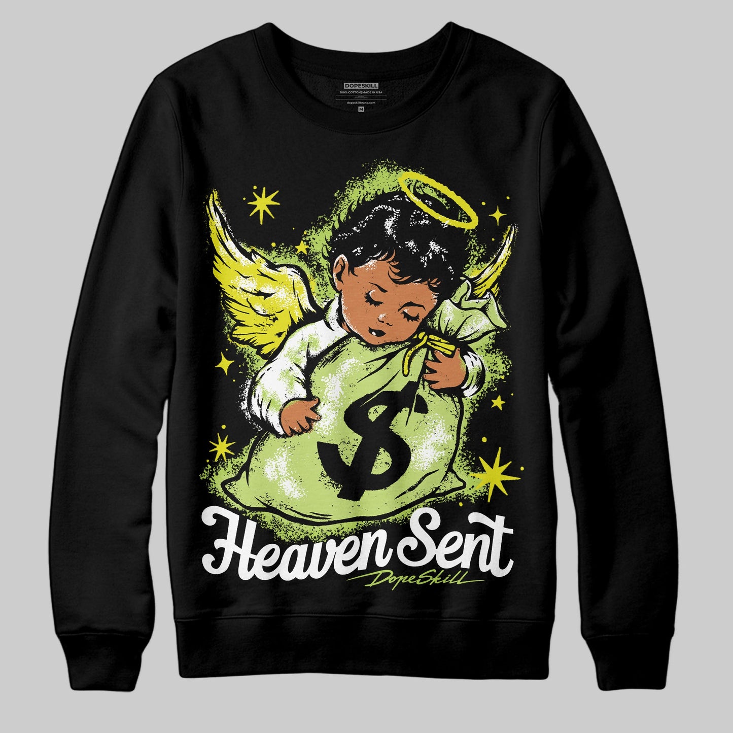 Bright Cactus 13s DopeSkill Sweatshirt Heaven Sent Graphic