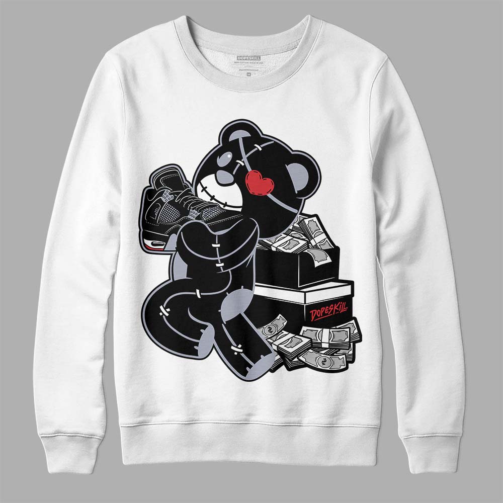 Bred Reimagined 4s DopeSkill Sweatshirt Bear Steals Sneaker Graphic