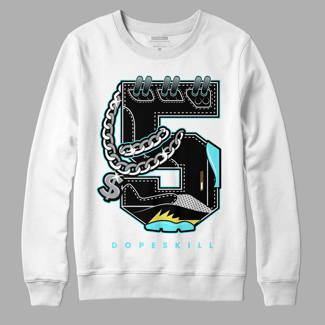 Aqua 5s DopeSkill Sweatshirt No.5 Graphic