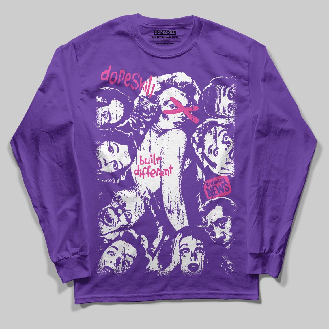 PURPLE Collection DopeSkill Long Sleeve T-Shirt Built Different Graphic