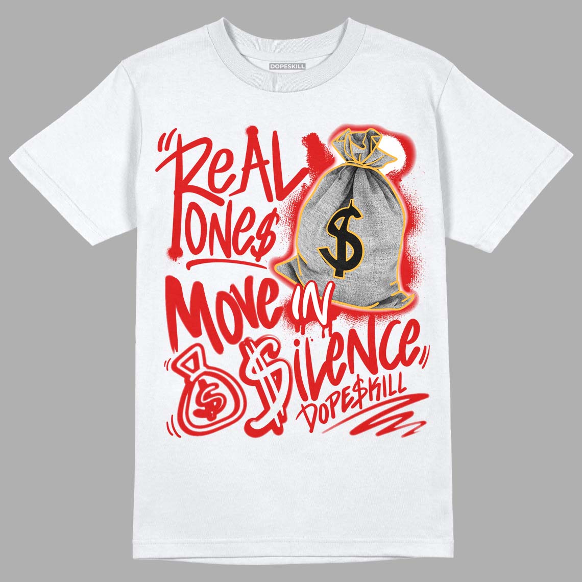 Dunk Low Gym Red DopeSkill T-Shirt Real Ones Move In Silence Graphic