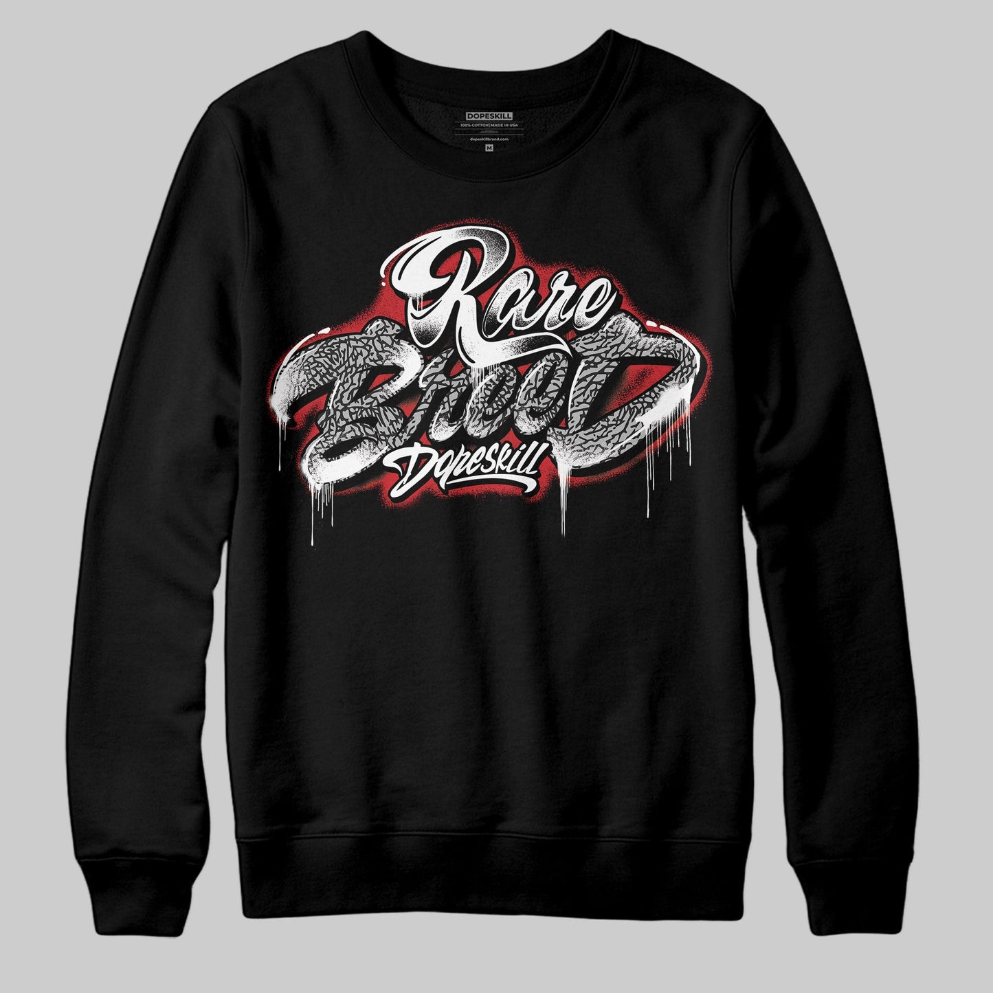 Black Cement 3s DopeSkill Sweatshirt Rare Breed Type Graphic
