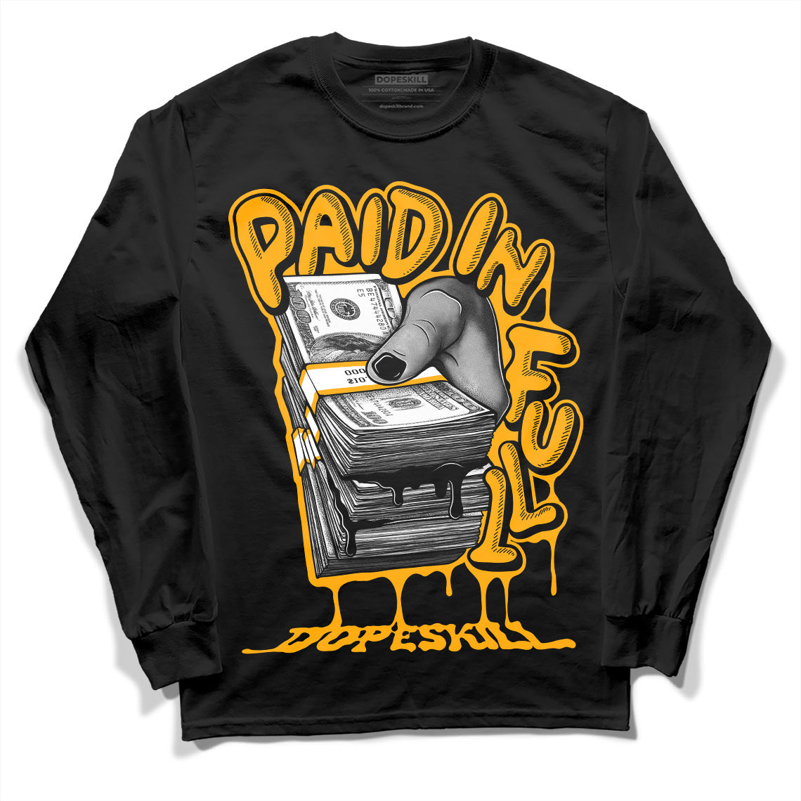 Black Taxi 12s DopeSkill Long Sleeve T-Shirt Paid In Full Graphic