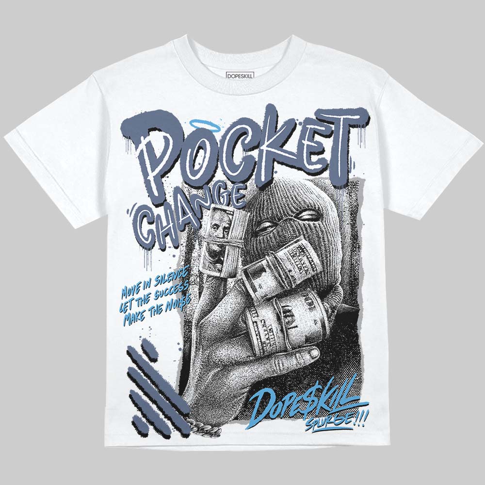 Diffused Blue 11s DopeSkill Oversize Print T-Shirt Pocket Change Graphic
