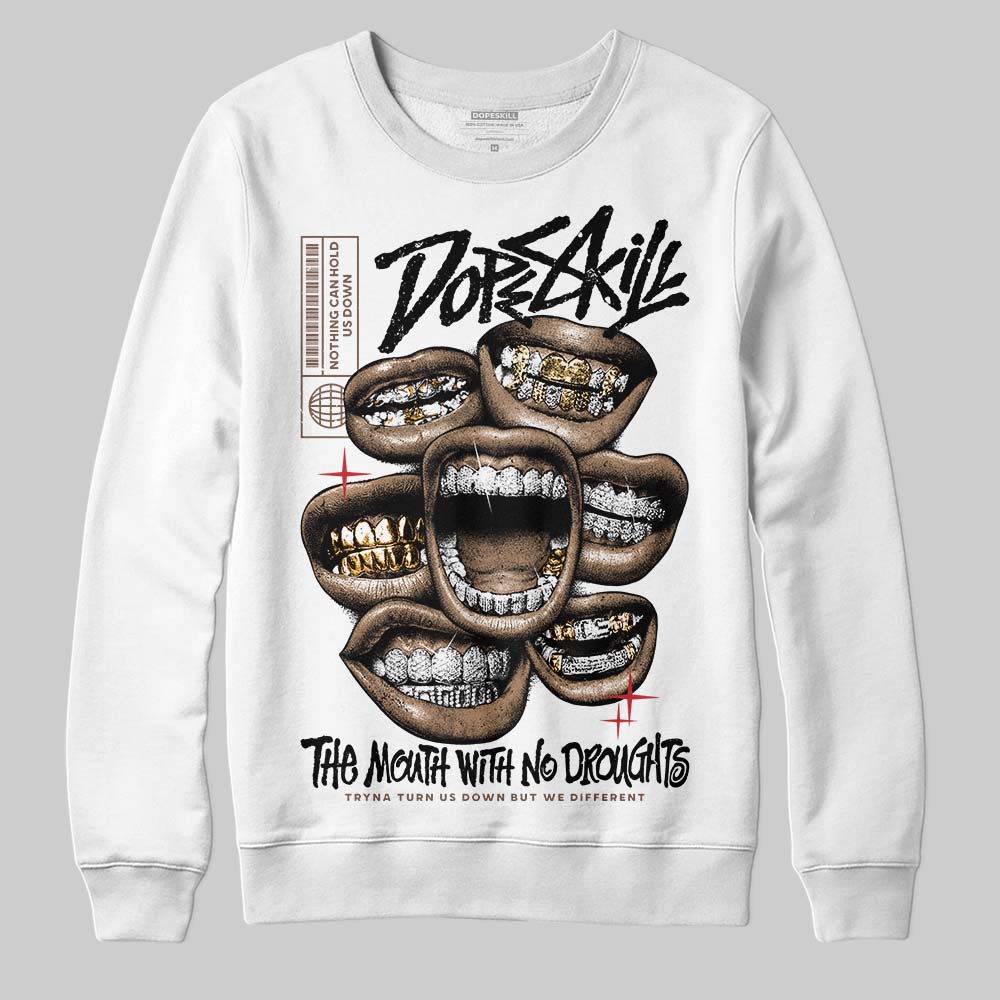 Olive 9s DopeSkill Sweatshirt The Mouth With No Droughts Graphic