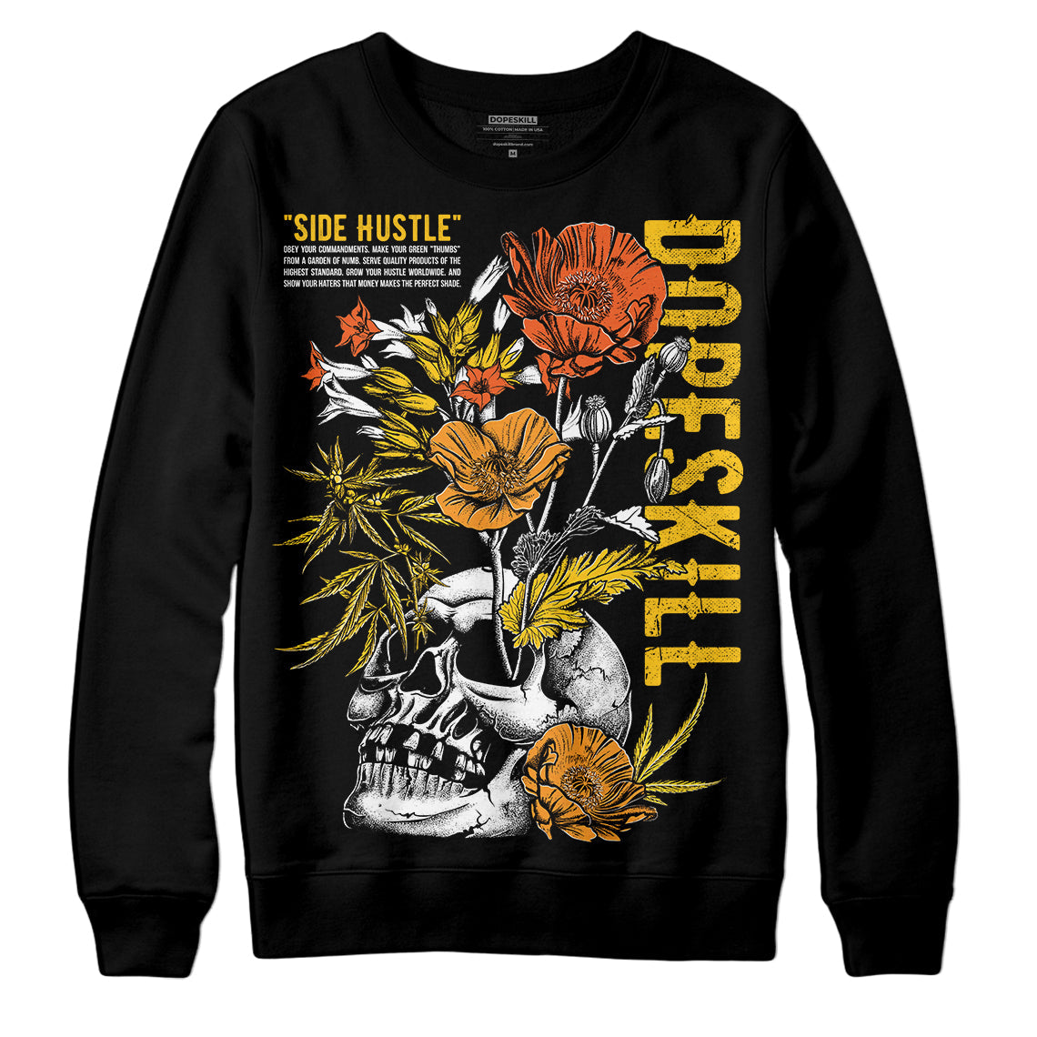 Yellow Collection DopeSkill Sweatshirt Side Hustle Graphic