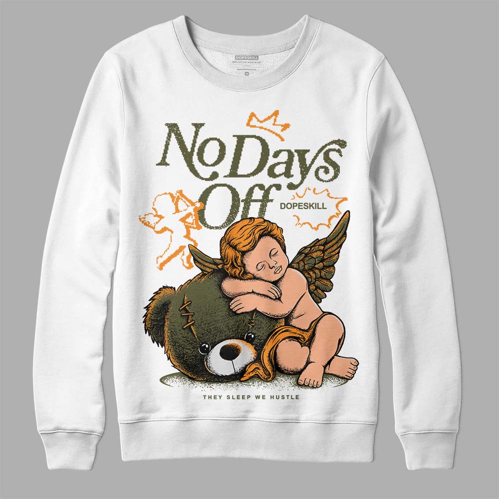 Olive 5s DopeSkill Sweatshirt New No Days Off Graphic