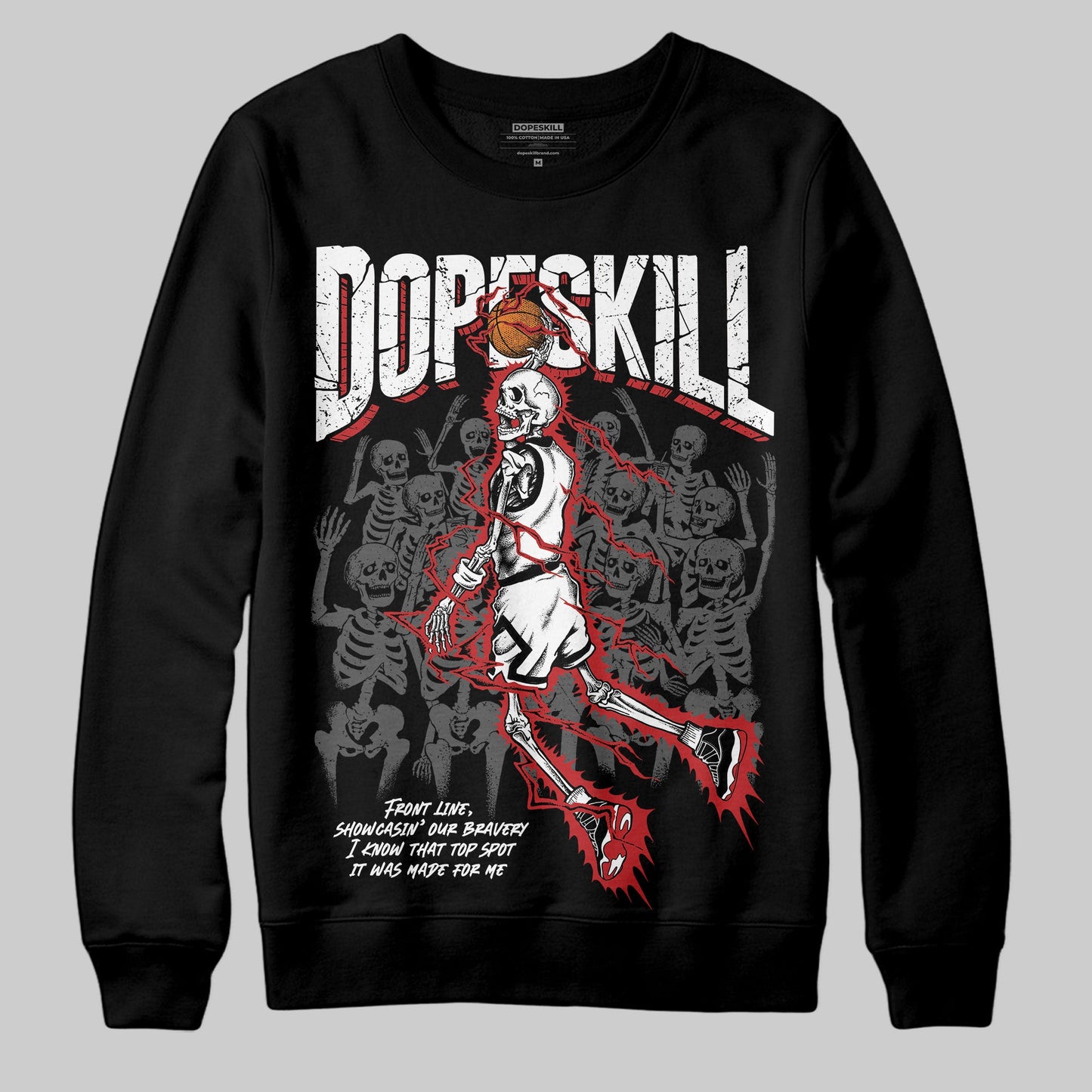 Bred 11s DopeSkill Sweatshirt Thunder Dunk Graphic