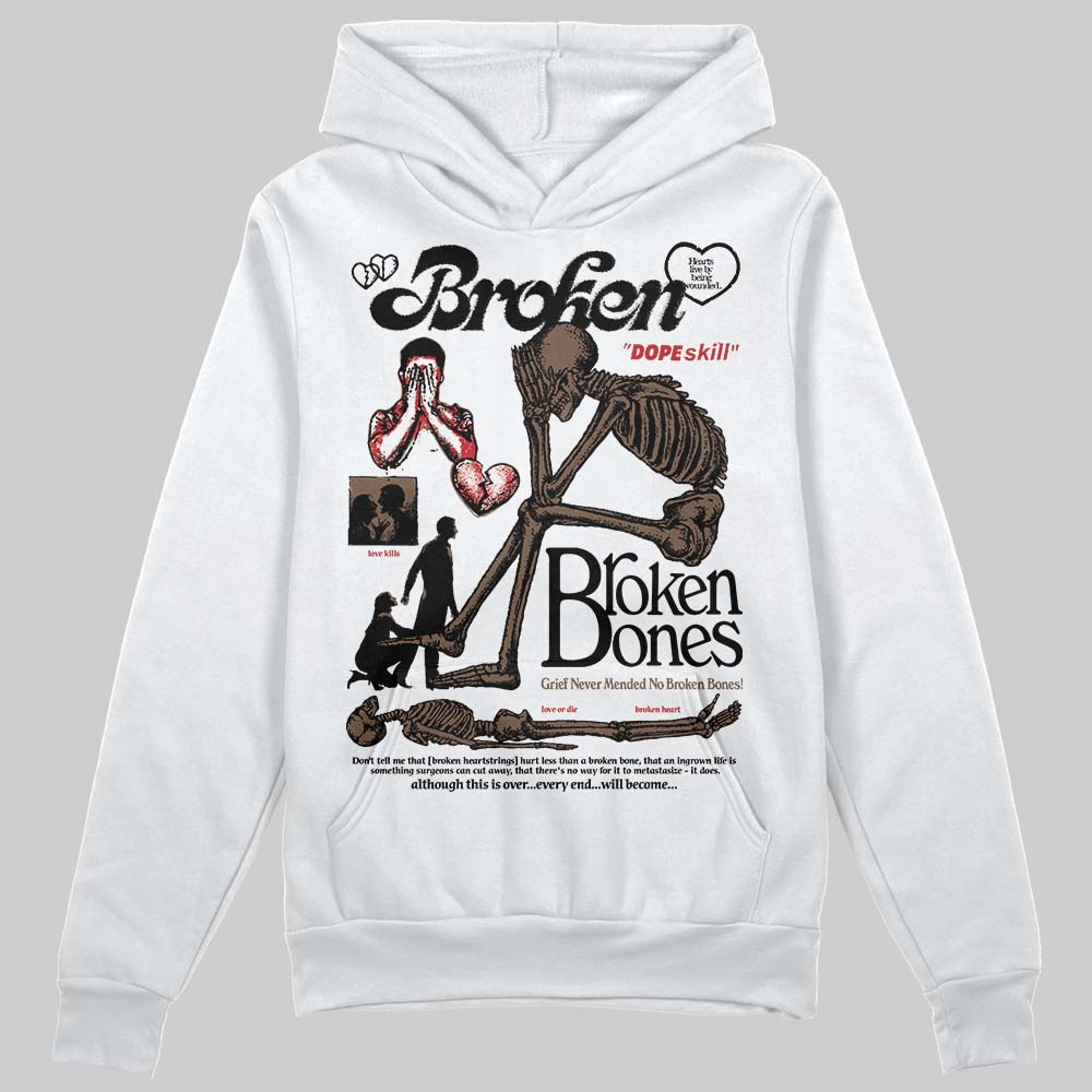 Olive 9s DopeSkill Hoodie Sweatshirt Broken Bones Graphic