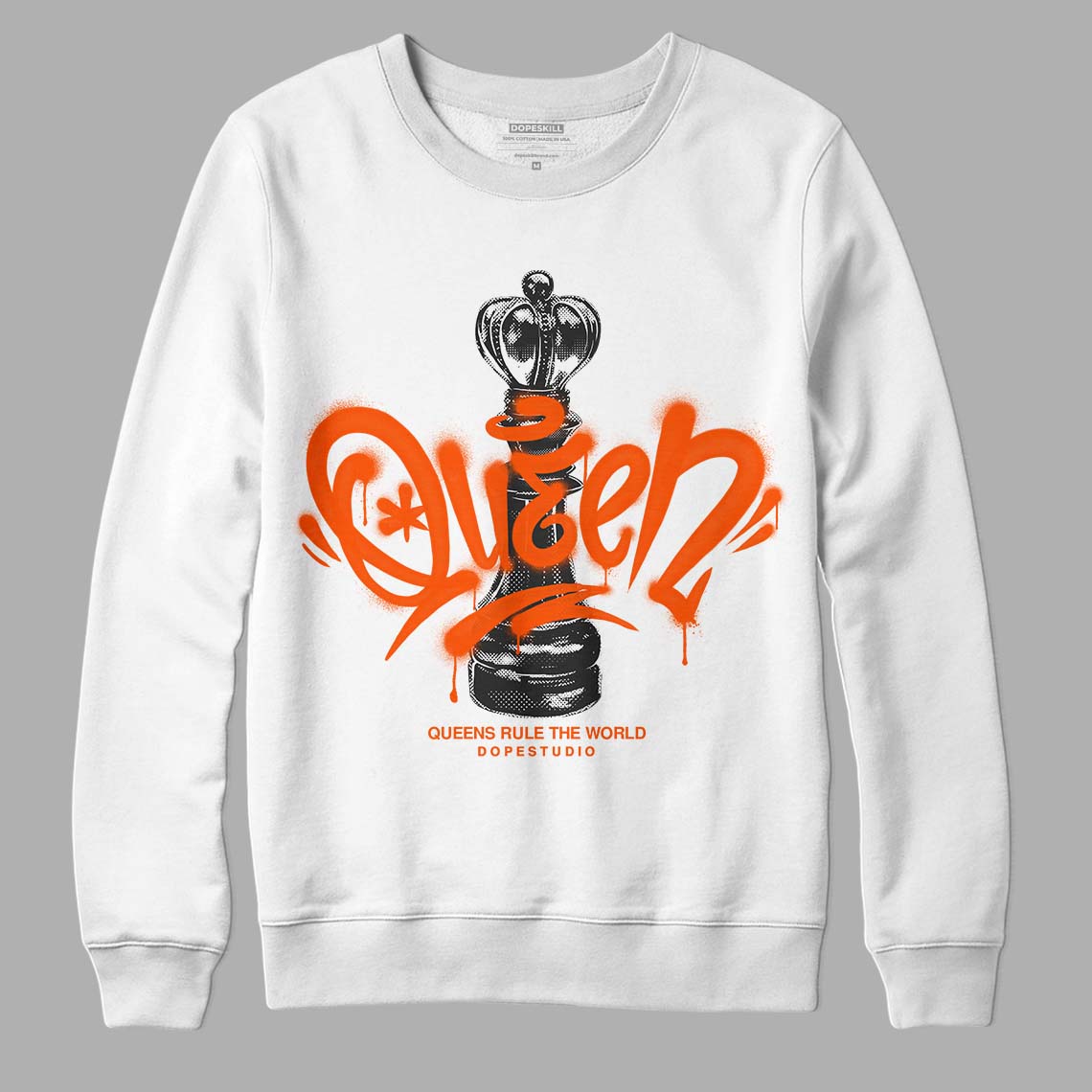 Orange Milk DopeSkill Sweatshirt Queen Chess Graphic