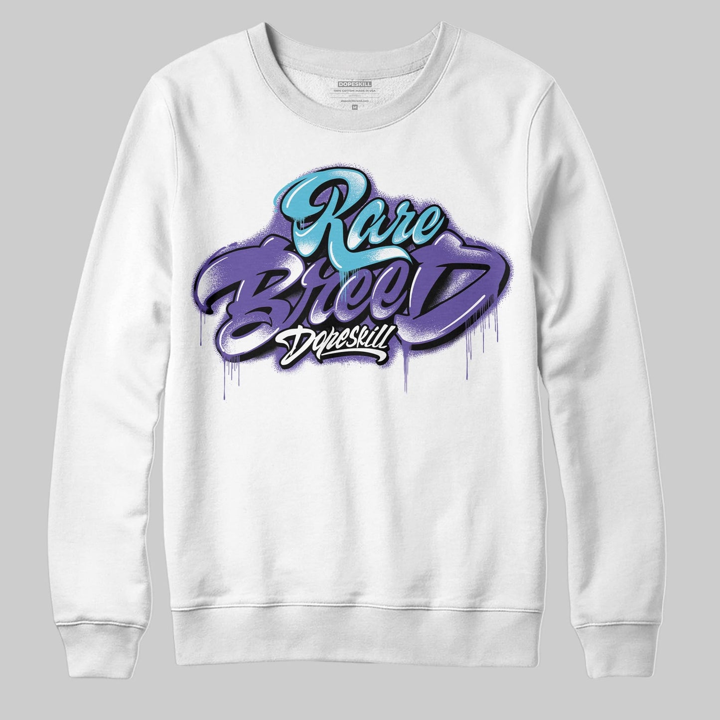 Aqua 8s DopeSkill Sweatshirt Rare Breed Type Graphic