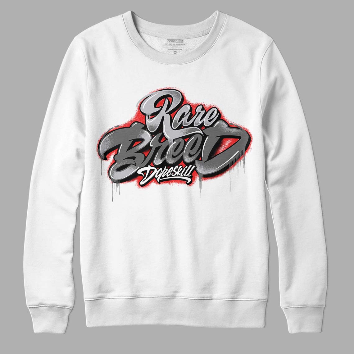 Grey Collection DopeSkill Sweatshirt Rare Breed Type Graphic
