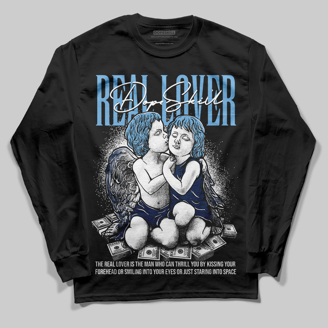 Summit White Navy 4s DopeSkill Long Sleeve T-Shirt Real Lover Graphic