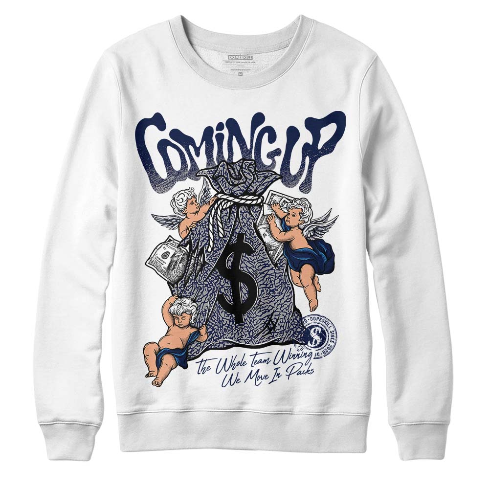 AJ Spizike White Obsidian DopeSkill Sweatshirt Money Bag Coming Up Graphic