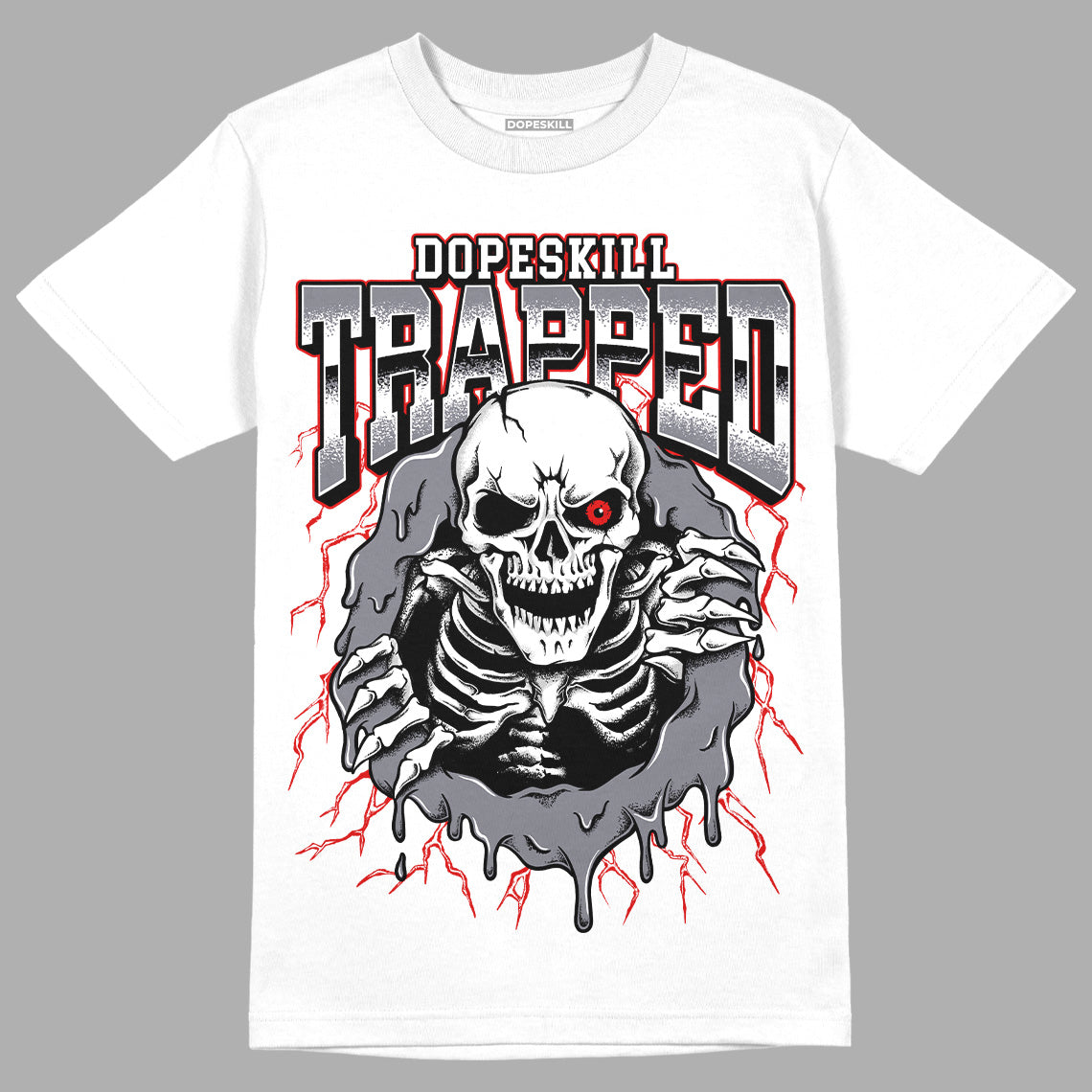 Fire Red 9s DopeSkill T-Shirt Trapped Halloween Graphic