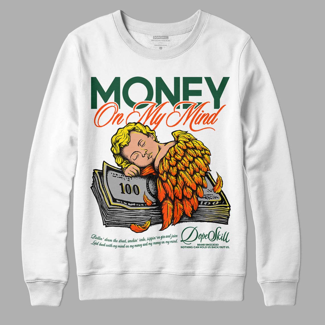 Dunk Low Team Dark Green Orange DopeSkill Sweatshirt MOMM Graphic