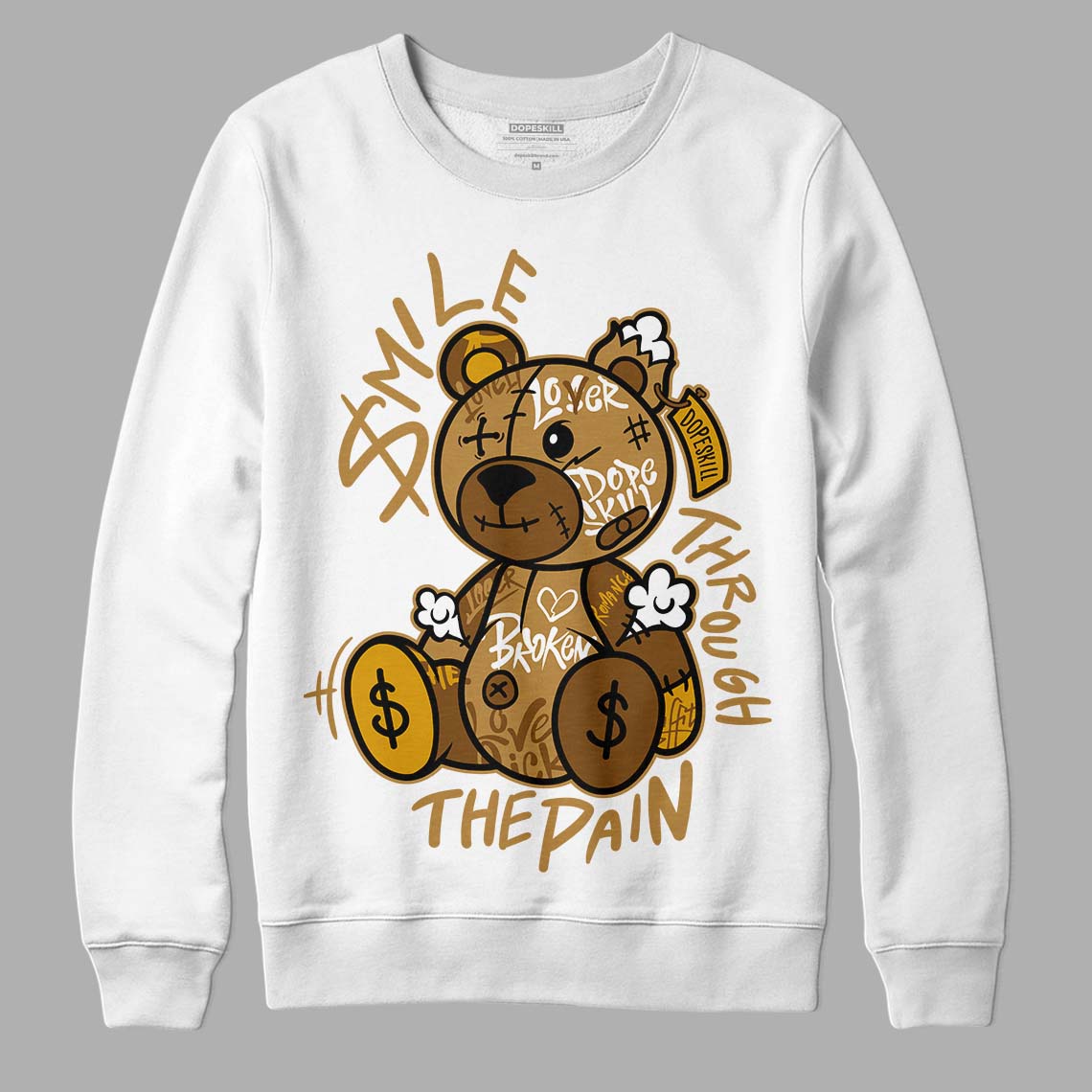 Wheat 13s DopeSkill Sweatshirt Smile Through The Pain Graphic