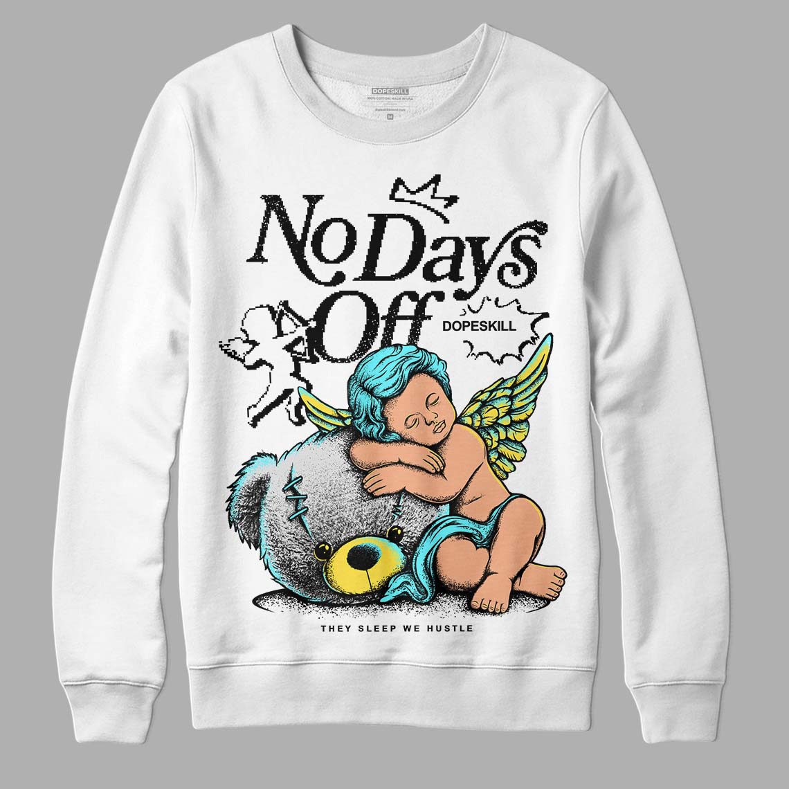 Aqua 5s DopeSkill Sweatshirt New No Days Off Graphic