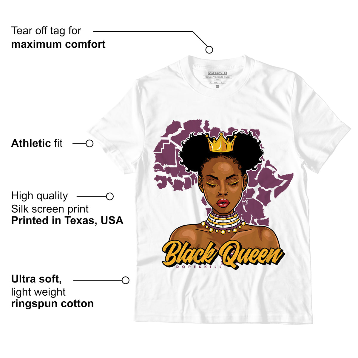 AJ 1 Retro High OG Brotherhood DopeSkill T-Shirt Black Queen Graphic