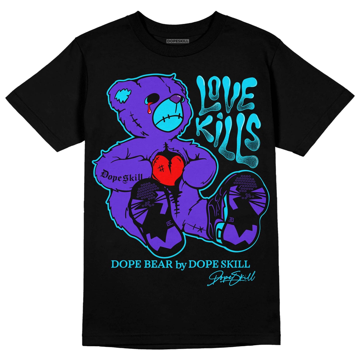 Aqua 6s DopeSkill T-Shirt Love Kills Graphic