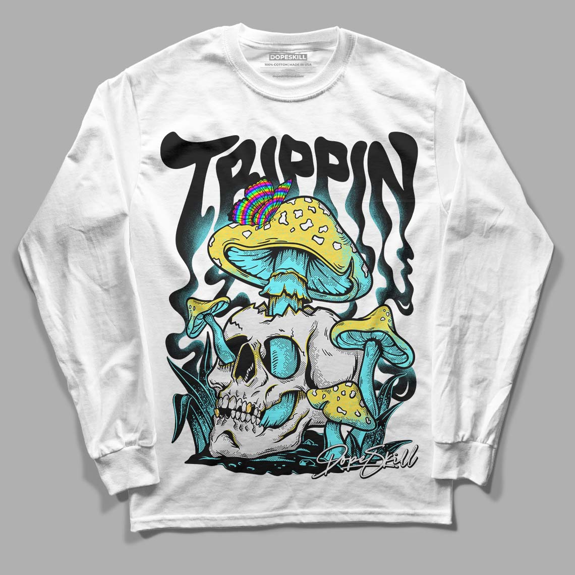 Aqua 5s DopeSkill Long Sleeve T-Shirt Trippin Graphic
