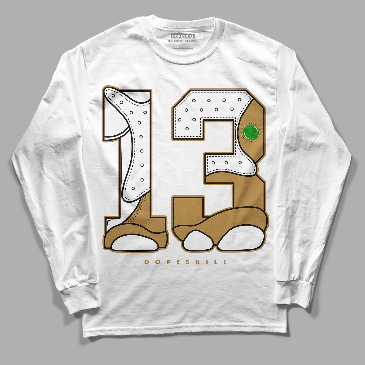 Wheat 13s DopeSkill Long Sleeve T-Shirt No.13 Graphic