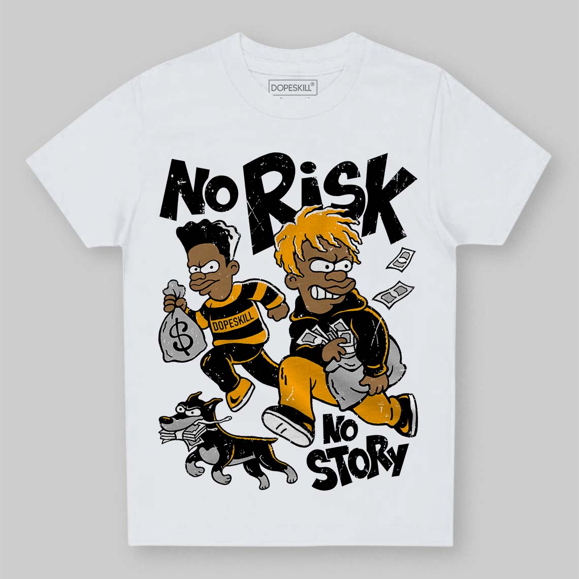 Black Taxi 12s DopeSkill Toddler Kids T-shirt No Risk No Story Graphic