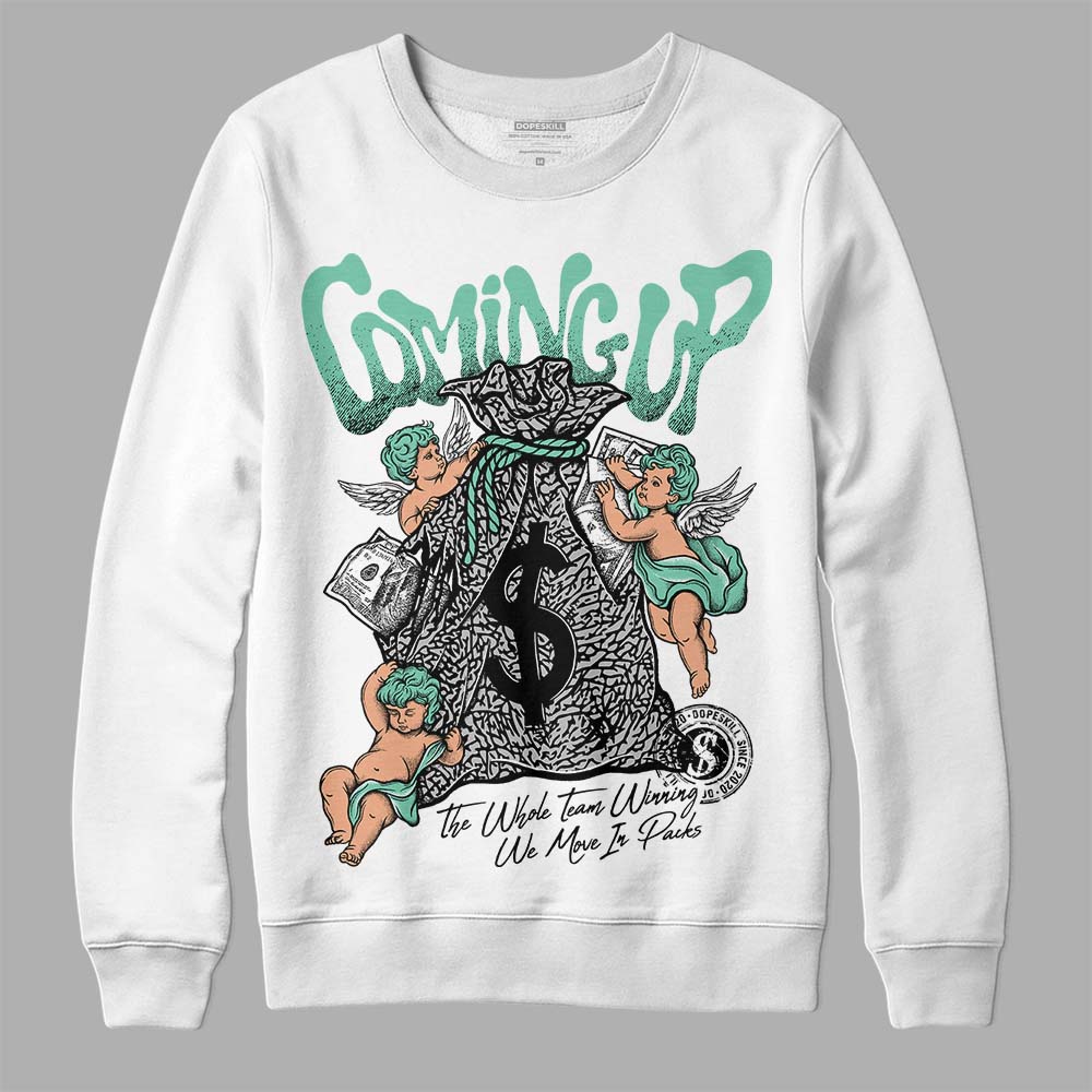 Green Glow 3s DopeSkill Sweatshirt Money Bag Coming Up Graphic