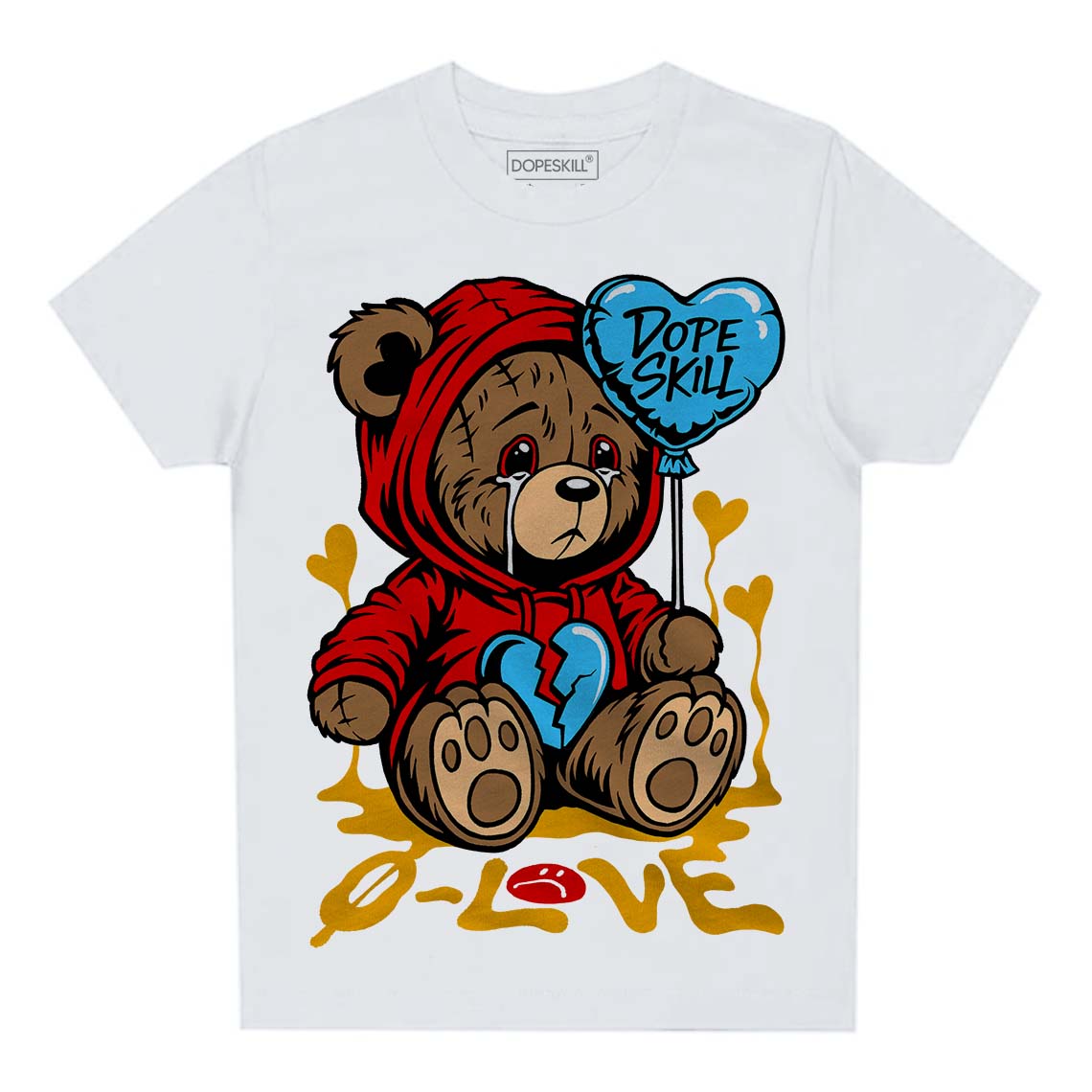 Red Collection DopeSkill Toddler Kids T-shirt Broken Bear Graphic