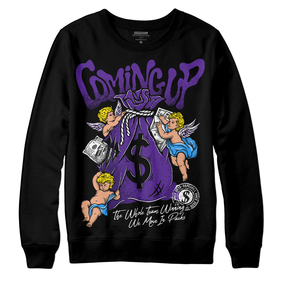 PURPLE Collection DopeSkill Sweatshirt Money Bag Coming Up Graphic