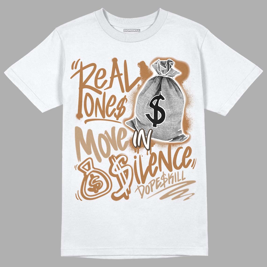 Palomino 3s DopeSkill T-Shirt Real Ones Move In Silence Graphic
