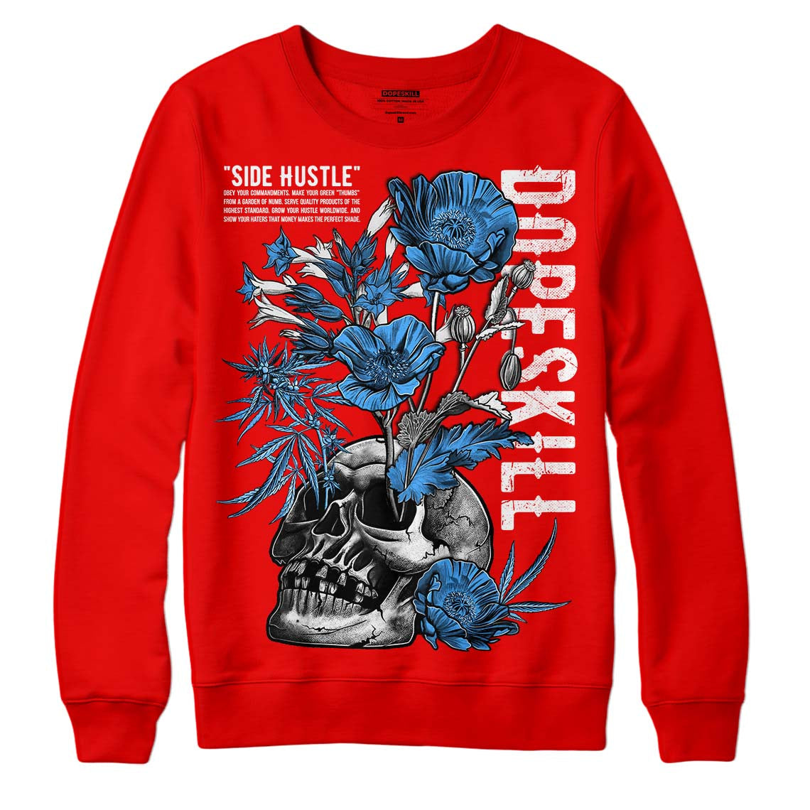 Cherry 11s DopeSkill Varsity Red Sweatshirt Side Hustle Graphic