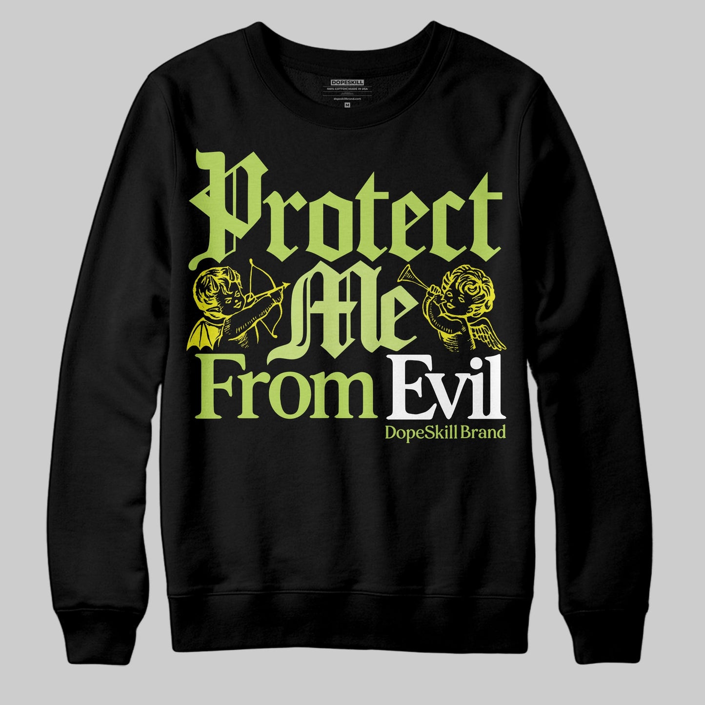 Bright Cactus 13s DopeSkill Sweatshirt Protect Me From Evil Graphic