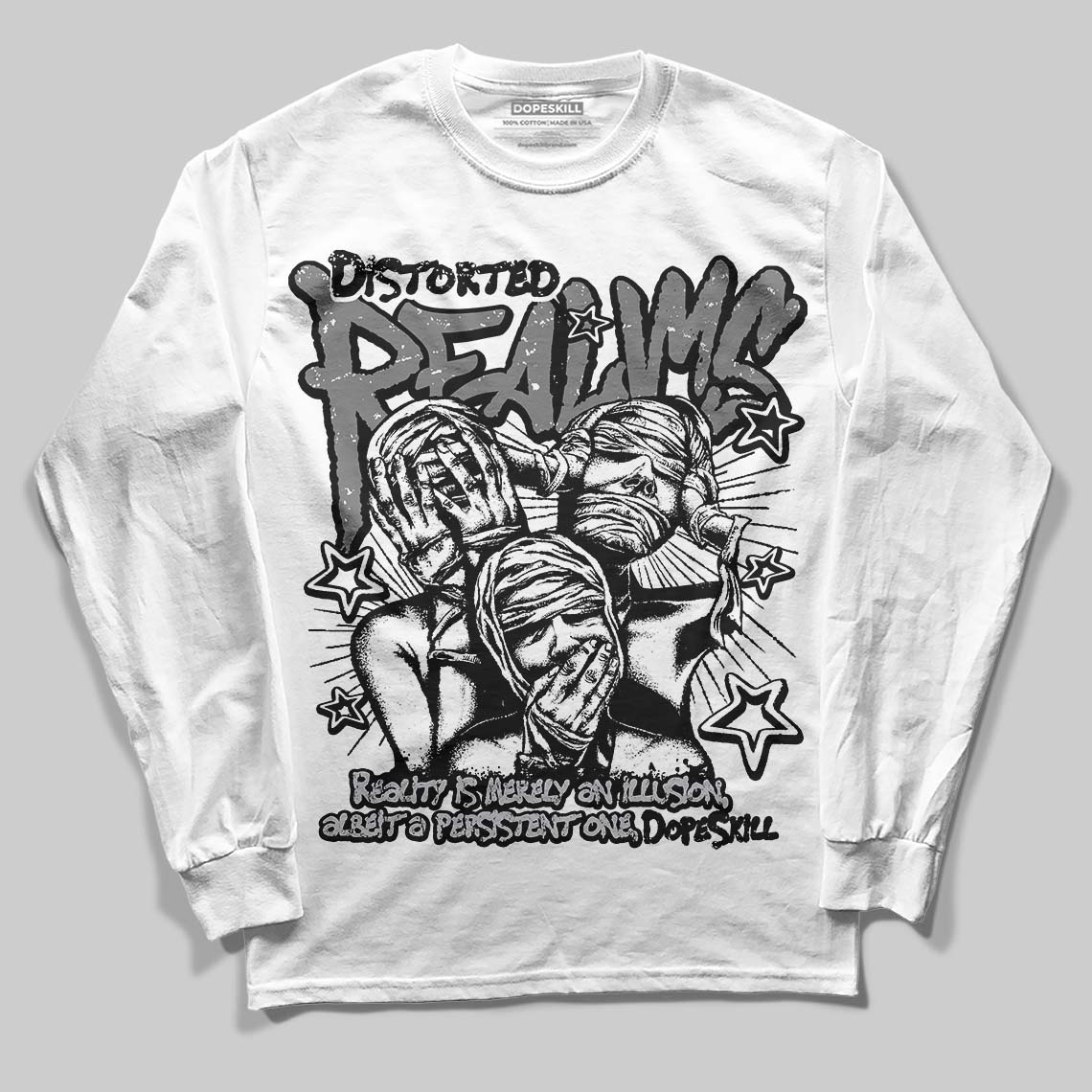 Grey Collection DopeSkill Long Sleeve T-Shirt Distorted Realms Graphic