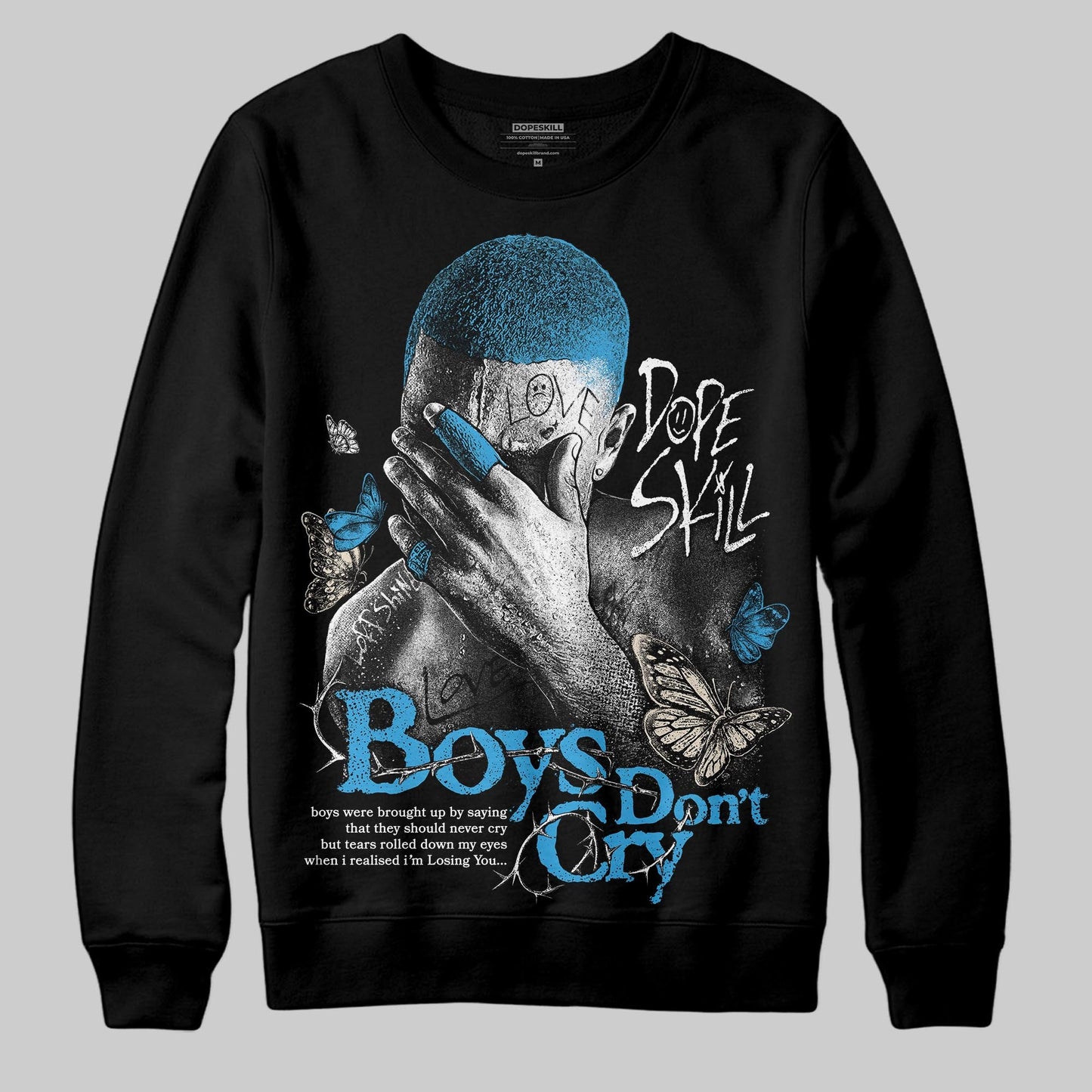 UNC Reimagined 1s DopeSkill Sweatshirt Boys Don't Cry Graphic