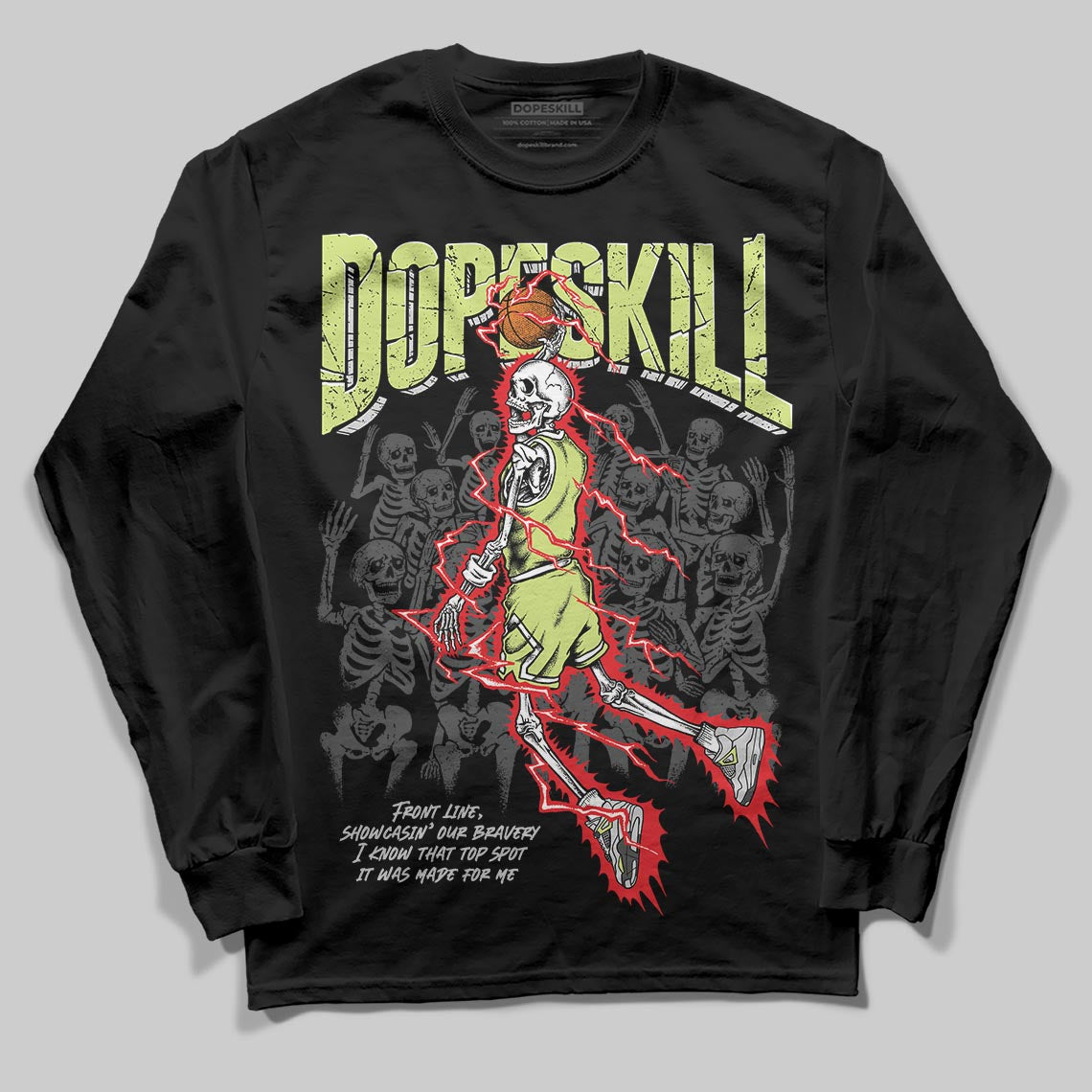 Light Lemon Twist 4s DopeSkill Long Sleeve T-Shirt Thunder Dunk Graphic