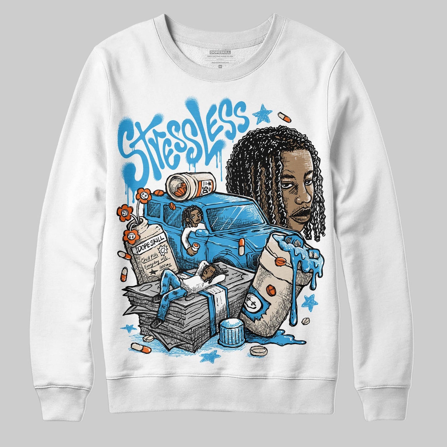 UNC Reimagined 1s DopeSkill Sweatshirt Stressless Graphic