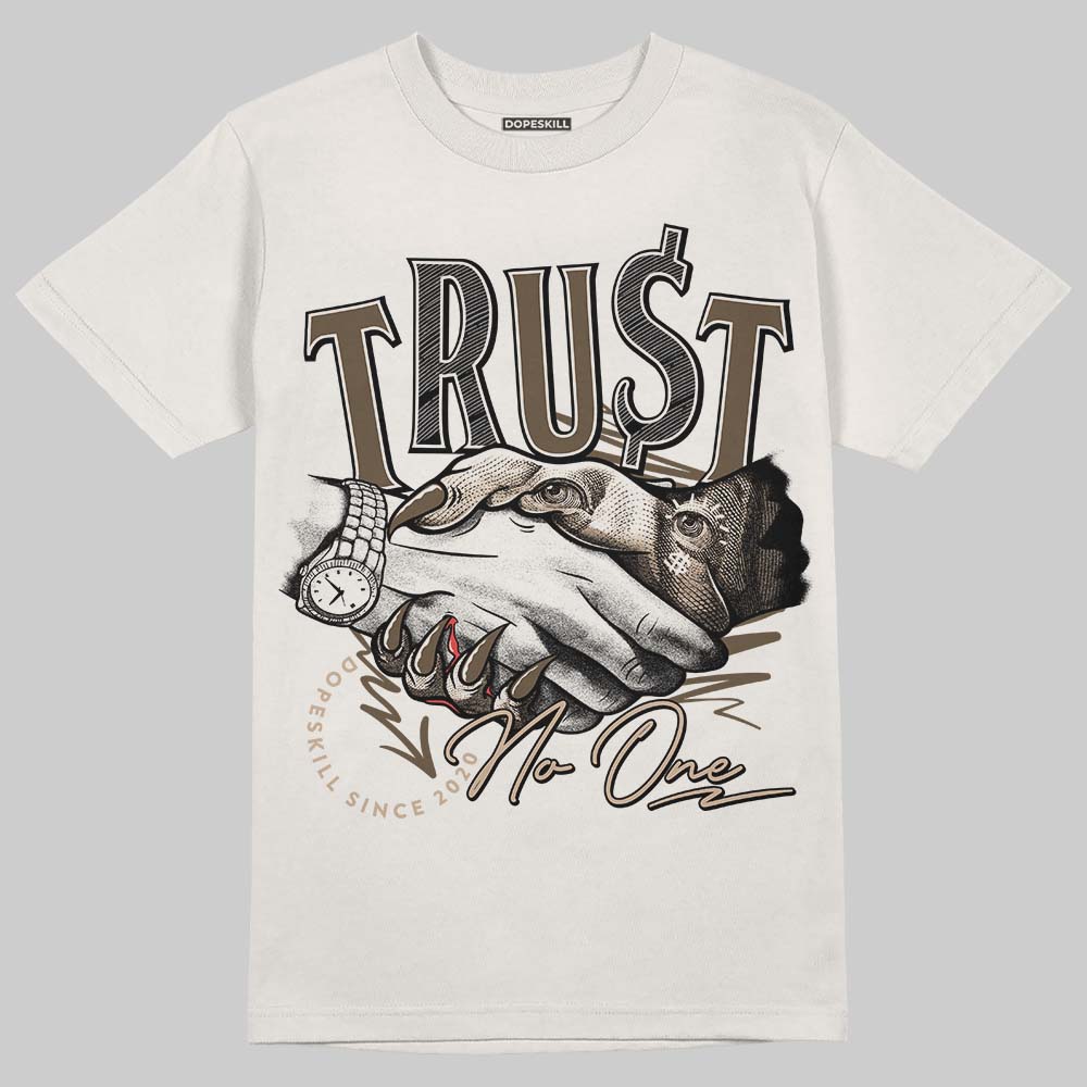 YZ Foam Runner Sand DopeSkill T-shirt Trust No One Graphic