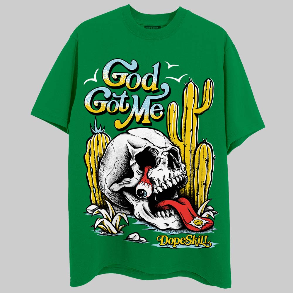 Lucky Green 5s DopeSkill Green T-shirt God Got Me Graphic