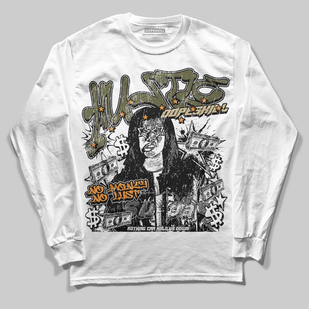 Olive Collection DopeSkill Long Sleeve T-Shirt No Money No Lust Graphic