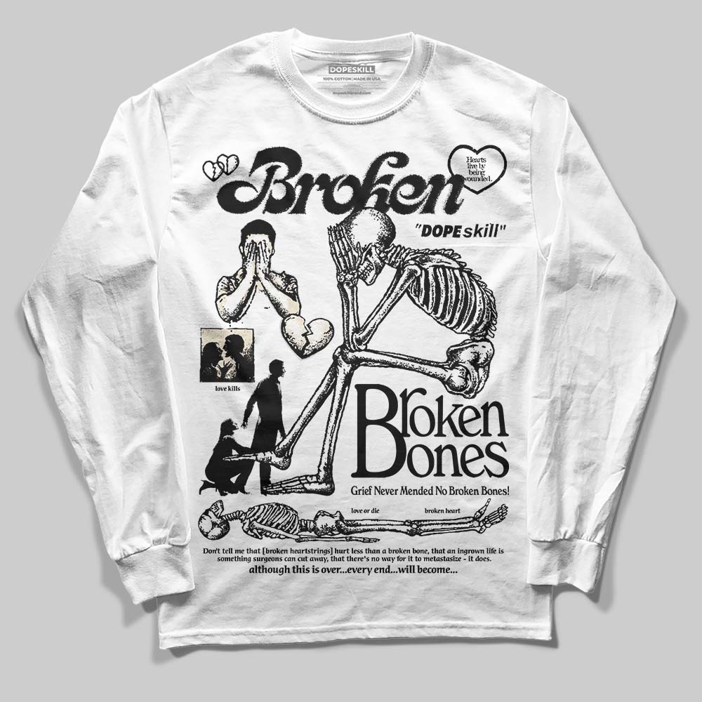 Reverse Metallic 5s DopeSkill Long Sleeve T-Shirt Broken Bones Graphic