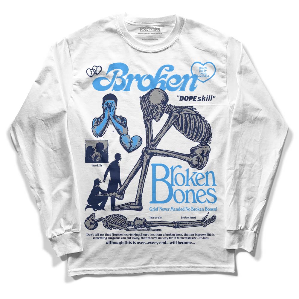 AJ Spizike White Obsidian DopeSkill Long Sleeve T-Shirt Broken Bones Graphic